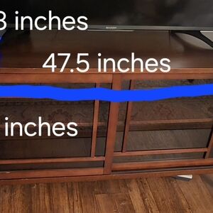 Wooden TV Stand with Glass Doors